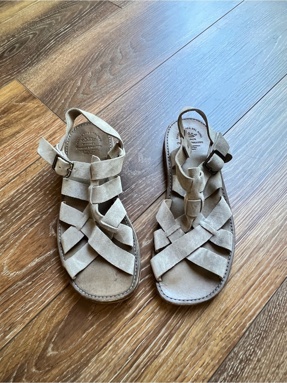 Officine Creative Fisherman Sandals Suede Leather Made In Italy EU 37.5